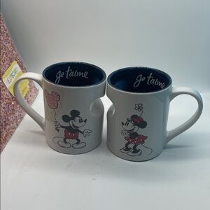 He T’aime Mickey and Minnie Mug Set Small mugs